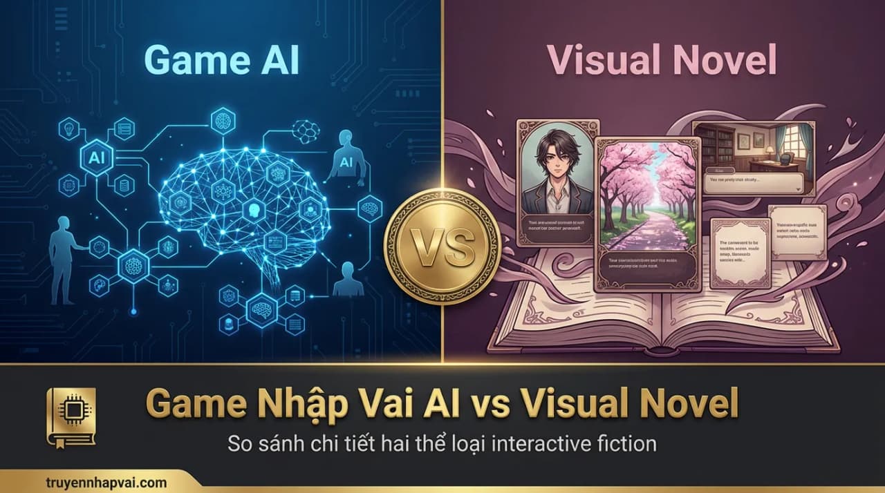 So sánh game nhập vai AI với visual novel truyền thống — Phân tích chi tiết 2026